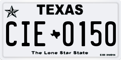 TX license plate CIE0150