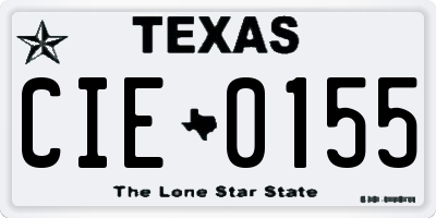 TX license plate CIE0155