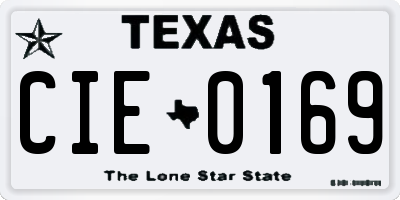 TX license plate CIE0169