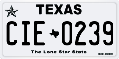 TX license plate CIE0239