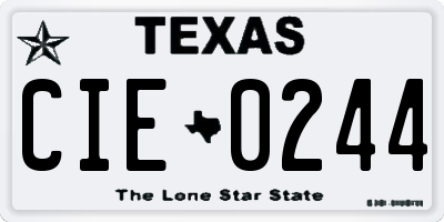 TX license plate CIE0244