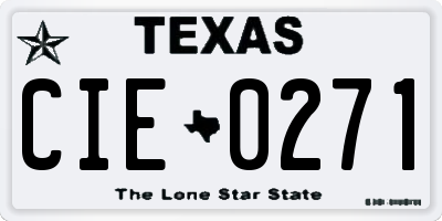 TX license plate CIE0271
