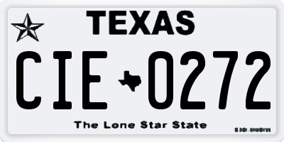 TX license plate CIE0272