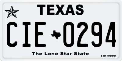 TX license plate CIE0294