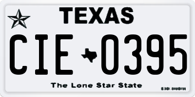 TX license plate CIE0395