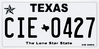 TX license plate CIE0427
