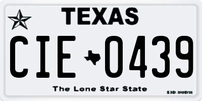 TX license plate CIE0439