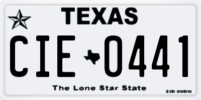 TX license plate CIE0441