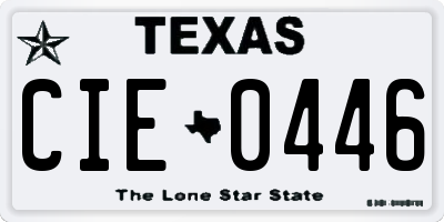 TX license plate CIE0446