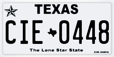 TX license plate CIE0448