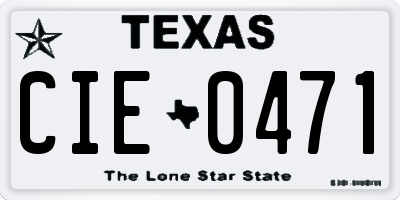 TX license plate CIE0471
