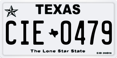 TX license plate CIE0479