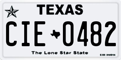TX license plate CIE0482
