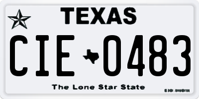 TX license plate CIE0483
