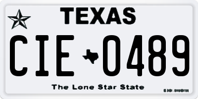 TX license plate CIE0489