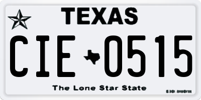 TX license plate CIE0515