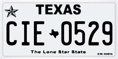 TX license plate CIE0529