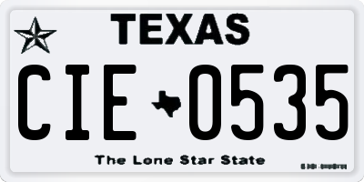 TX license plate CIE0535