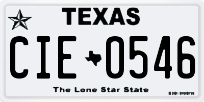 TX license plate CIE0546