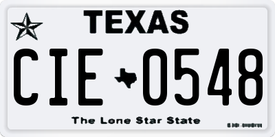 TX license plate CIE0548