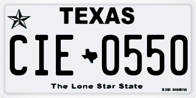 TX license plate CIE0550