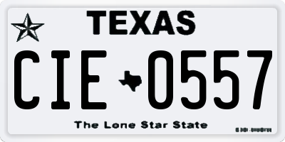 TX license plate CIE0557