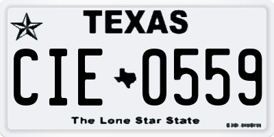 TX license plate CIE0559