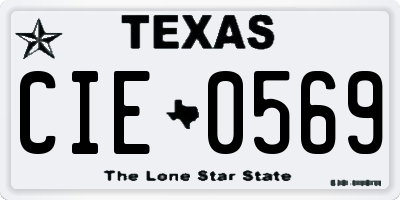 TX license plate CIE0569