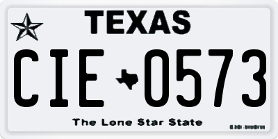 TX license plate CIE0573