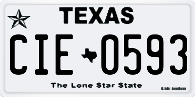 TX license plate CIE0593