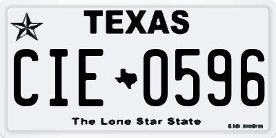 TX license plate CIE0596