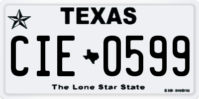 TX license plate CIE0599