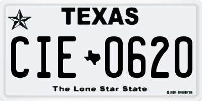 TX license plate CIE0620