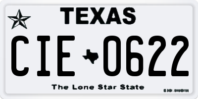 TX license plate CIE0622