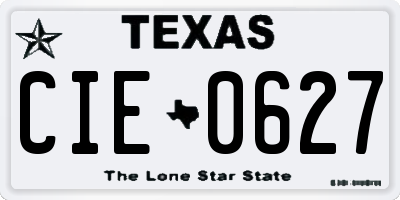 TX license plate CIE0627