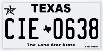 TX license plate CIE0638
