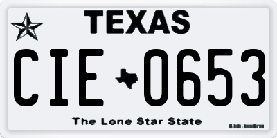 TX license plate CIE0653