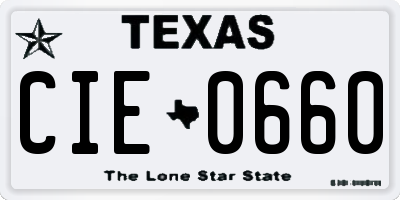 TX license plate CIE0660