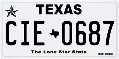 TX license plate CIE0687