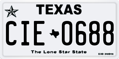 TX license plate CIE0688