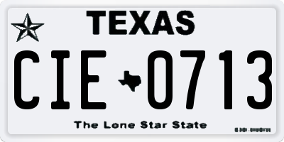 TX license plate CIE0713