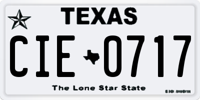 TX license plate CIE0717