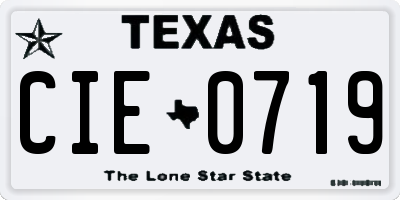 TX license plate CIE0719