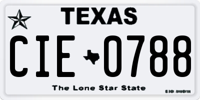 TX license plate CIE0788