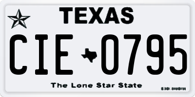 TX license plate CIE0795