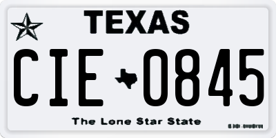 TX license plate CIE0845