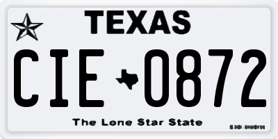 TX license plate CIE0872