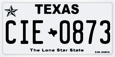 TX license plate CIE0873