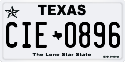 TX license plate CIE0896