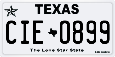 TX license plate CIE0899
